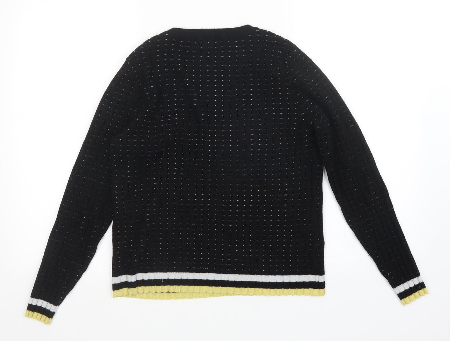 pimkle Womens Black Polka Dot  Pullover Jumper Size L