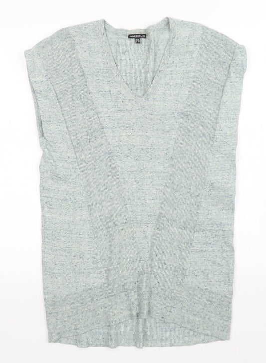 Warehouse Womens Green   Vest Jumper Size 8