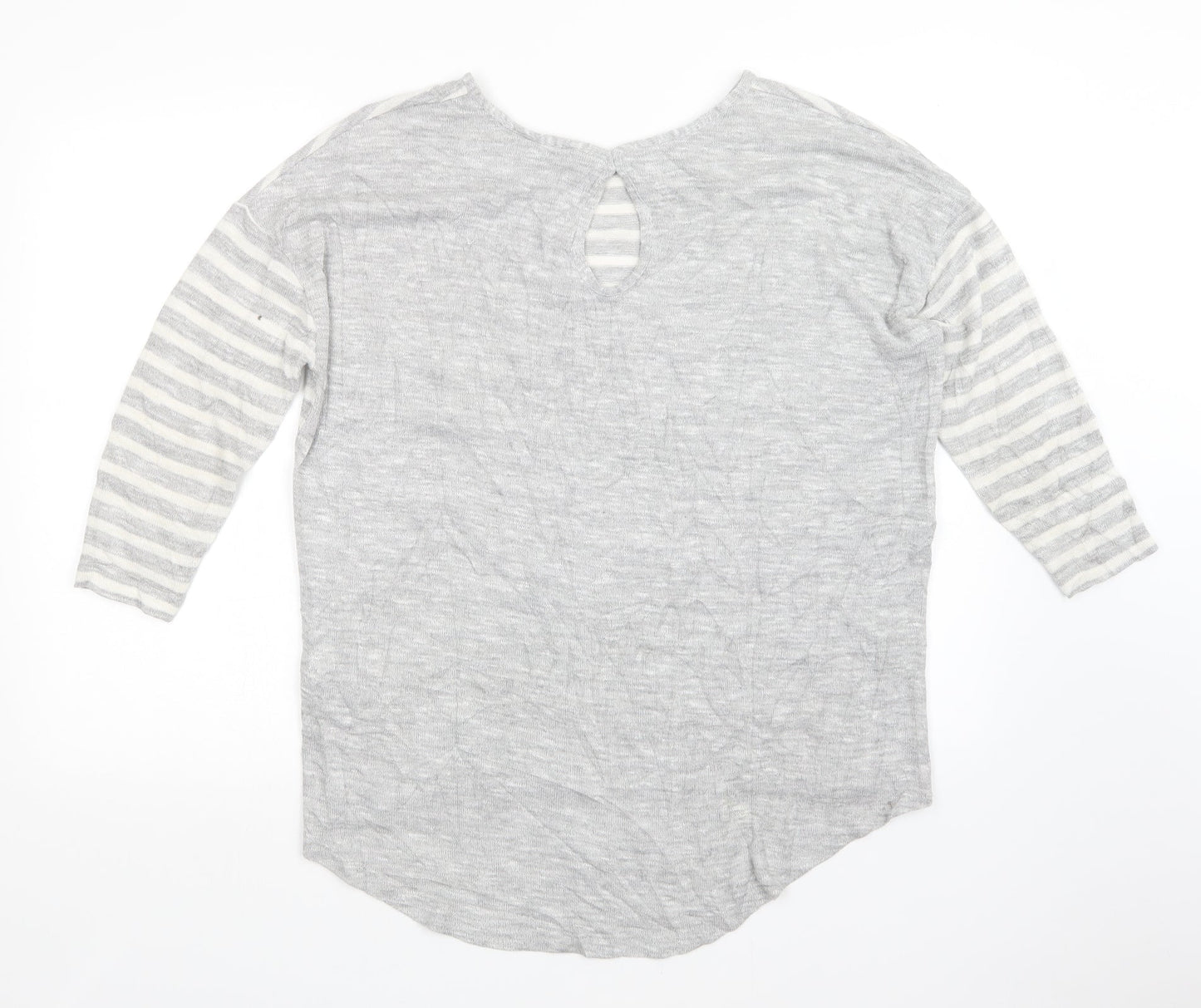 TU Womens Grey Striped  Pullover Jumper Size 14