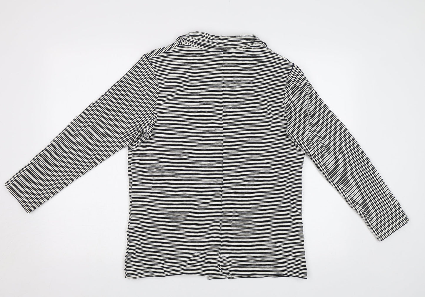 M&S Womens White Striped  Jacket Blazer Size 14