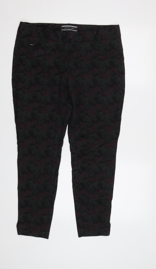 NEXT Womens Green Floral  Jegging Trousers Size 12 L27 in