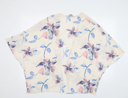 New Look Womens Ivory Floral  Basic Blouse Size 8