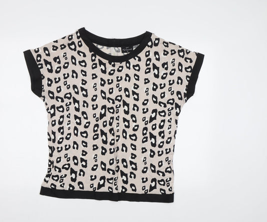 NEXT Womens Beige Animal Print  Basic Blouse Size 12
