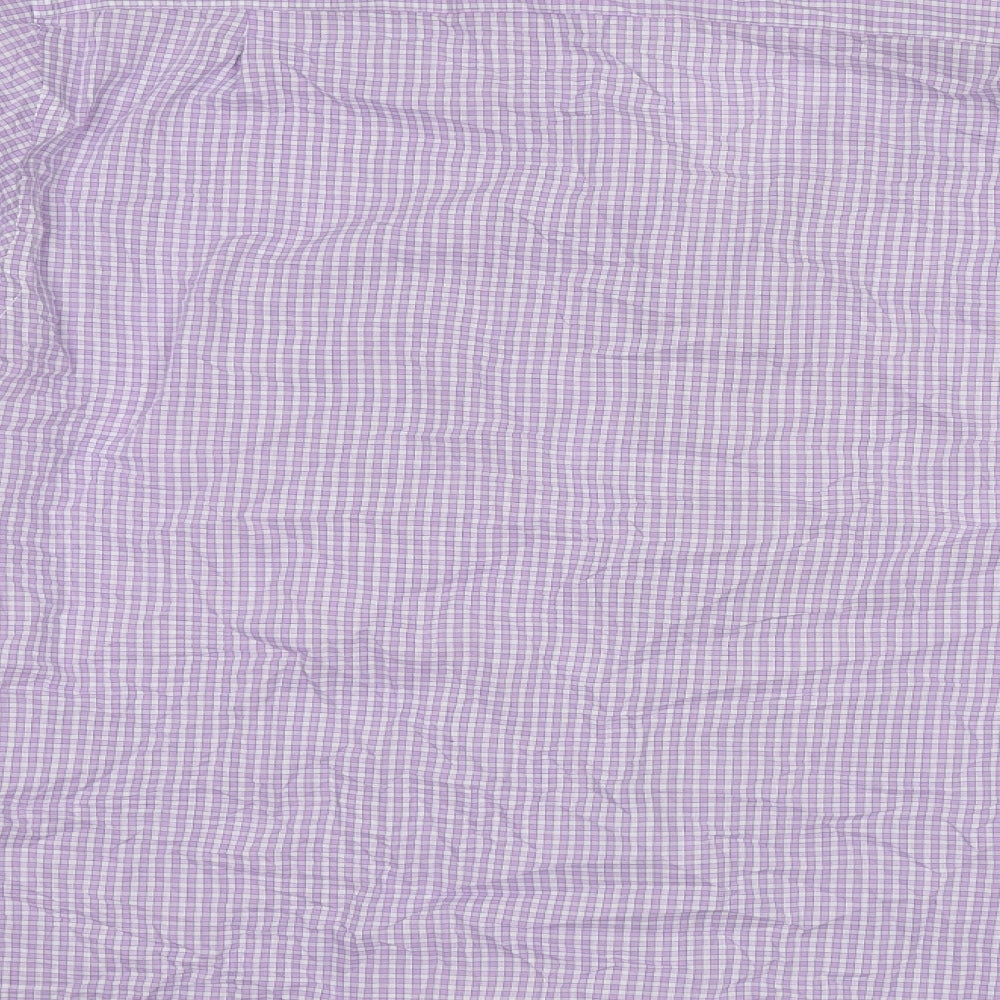 NEXT Mens Purple Check   Button-Up Size 15.5