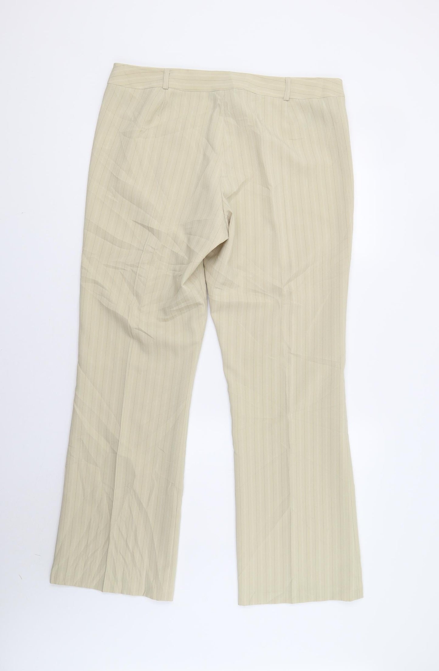 Dorothy Perkin Womens Beige Striped  Trousers  Size 16 L32 in