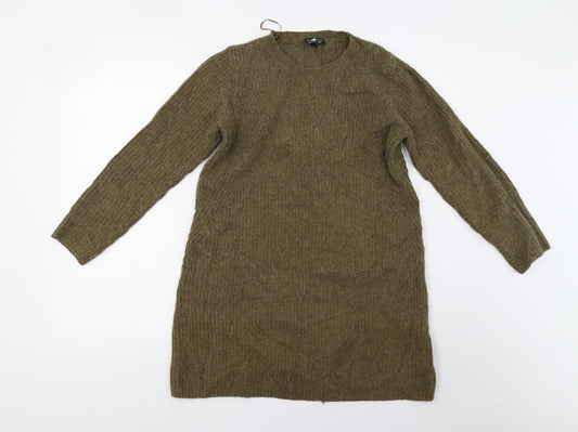 Topshop Womens Green  Knit Pullover Jumper Size 10