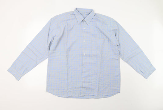 Preworn Mens Blue Check   Button-Up Size XL