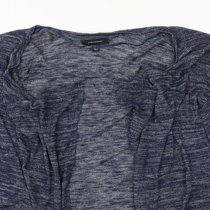 Close-up detail of Atmosphere women’s blue cardigan jumper, size L