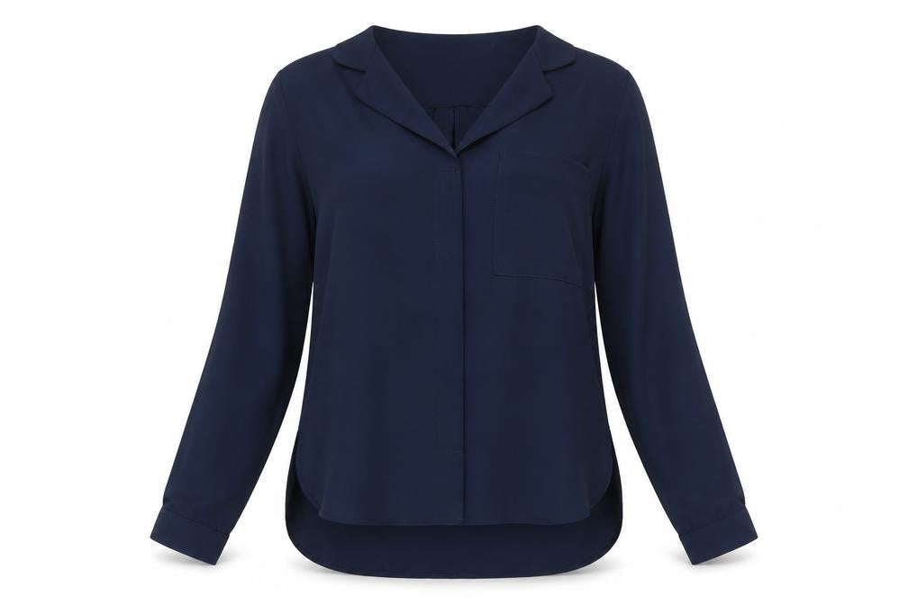 Selected Femme Womens Blue   Basic Button-Up Size 6
