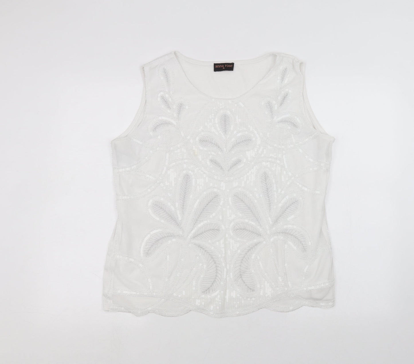 anna rose Womens White   Basic T-Shirt Size XL