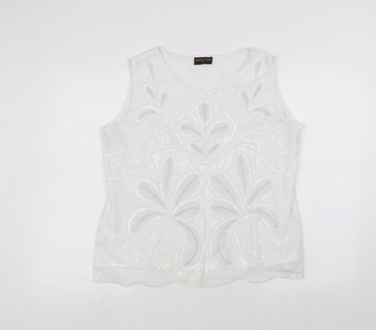 anna rose Womens White   Basic T-Shirt Size XL