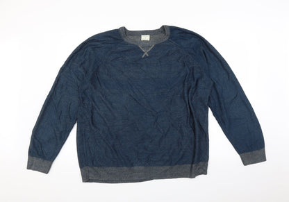 Front view of Easy men’s blue jumper, size XL