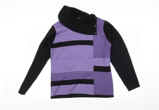 Cashmia Womens Multicoloured Striped  Pullover Jumper Size M