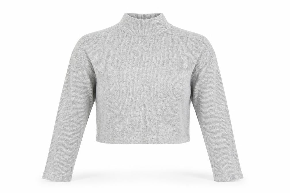 Topshop Womens Grey   Basic T-Shirt Size S  - Cropped