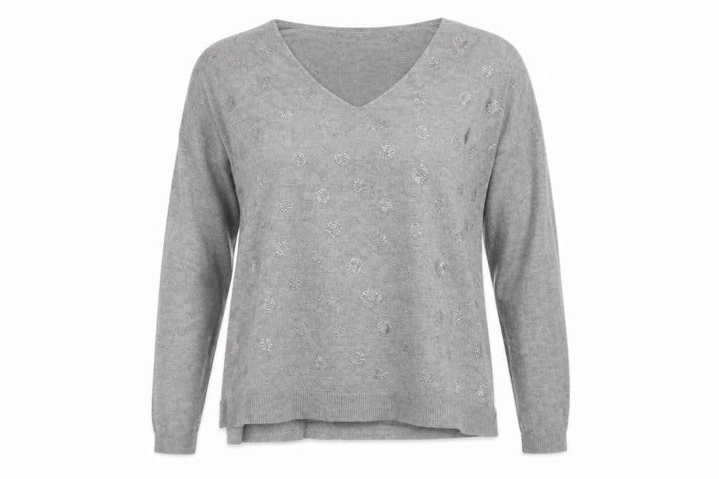 Voyelles Womens Grey Animal Print  Basic T-Shirt Size M