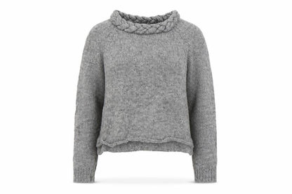 Front view of native Youth women’s grey jumper, size M