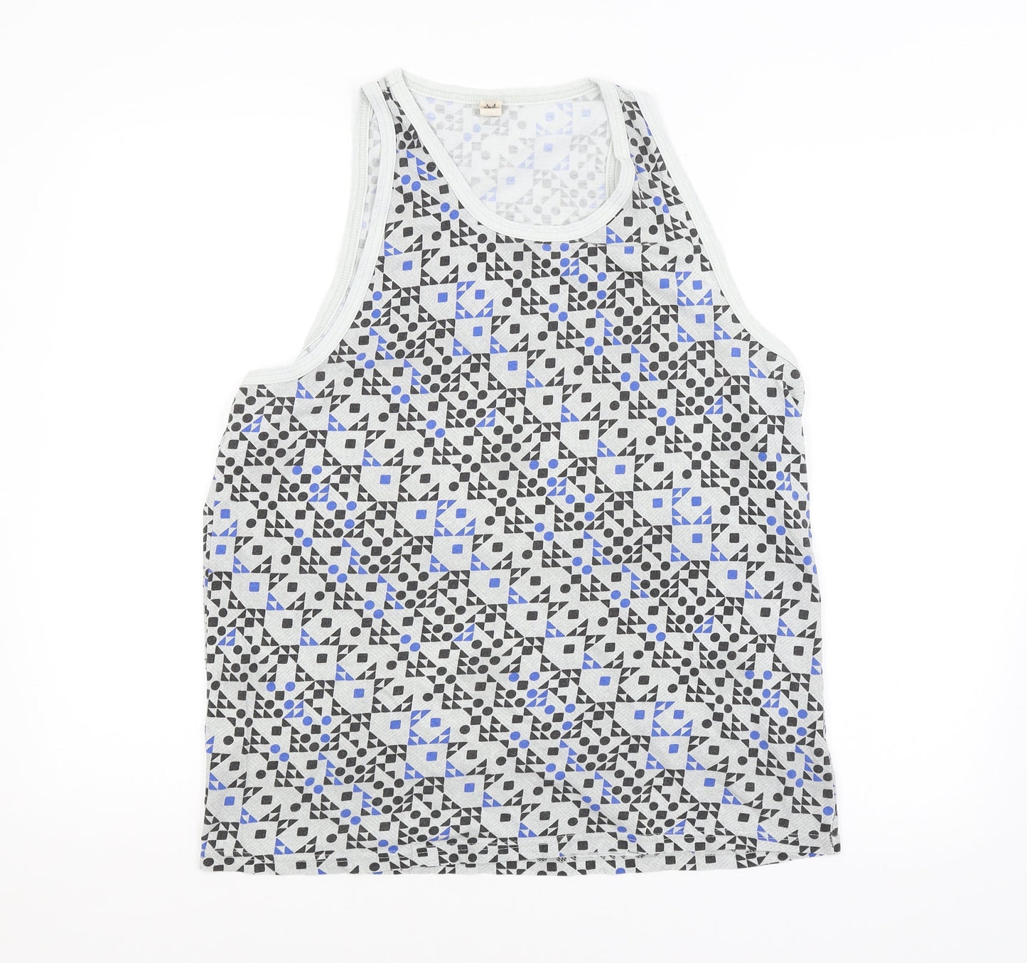 ASOS Mens Grey Argyle/Diamond  Basic Tank Size M