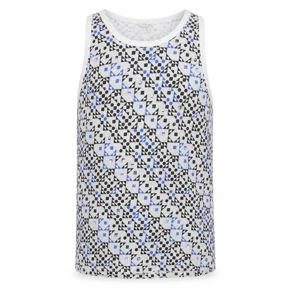 ASOS Mens Grey Argyle/Diamond  Basic Tank Size M