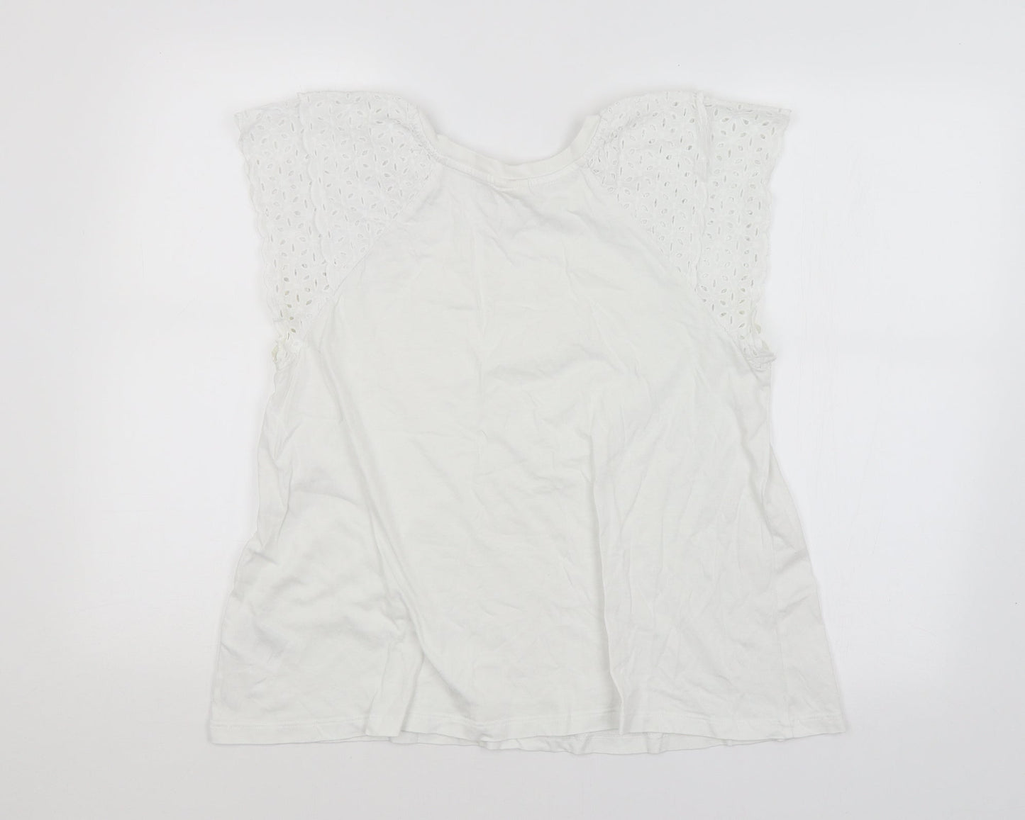 H&M Womens White Argyle/Diamond  Basic Blouse Size M