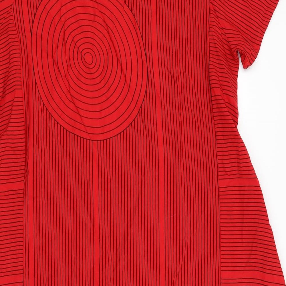 Preworn Womens Red Striped  A-Line