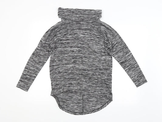 TU Womens Grey Striped  Pullover Sweatshirt Size 12