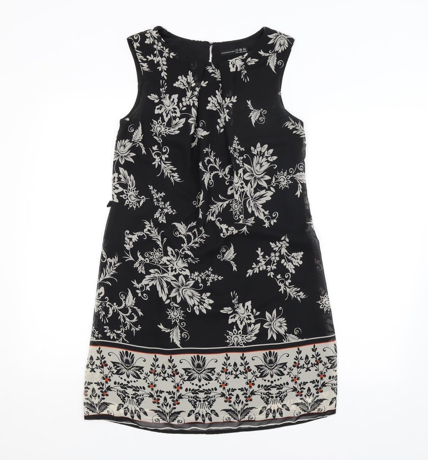 Atmosphere Womens Black Floral  A-Line  Size 8