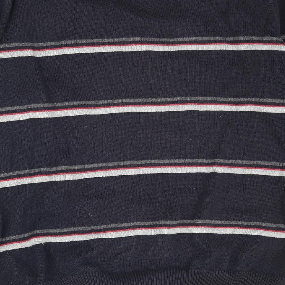 Marks and Spencer Mens Blue Striped Knit Pullover Jumper Size S