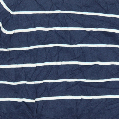 Marks & Spencer Mens Blue Striped Knit Pullover Jumper Size L