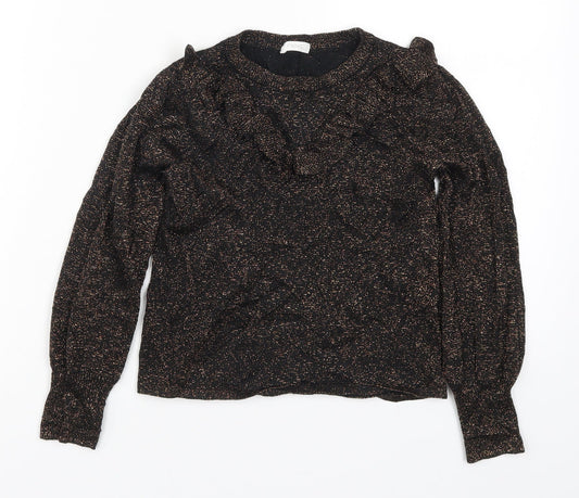 NEXT Girls Brown  Knit Pullover Jumper Size 6 Years
