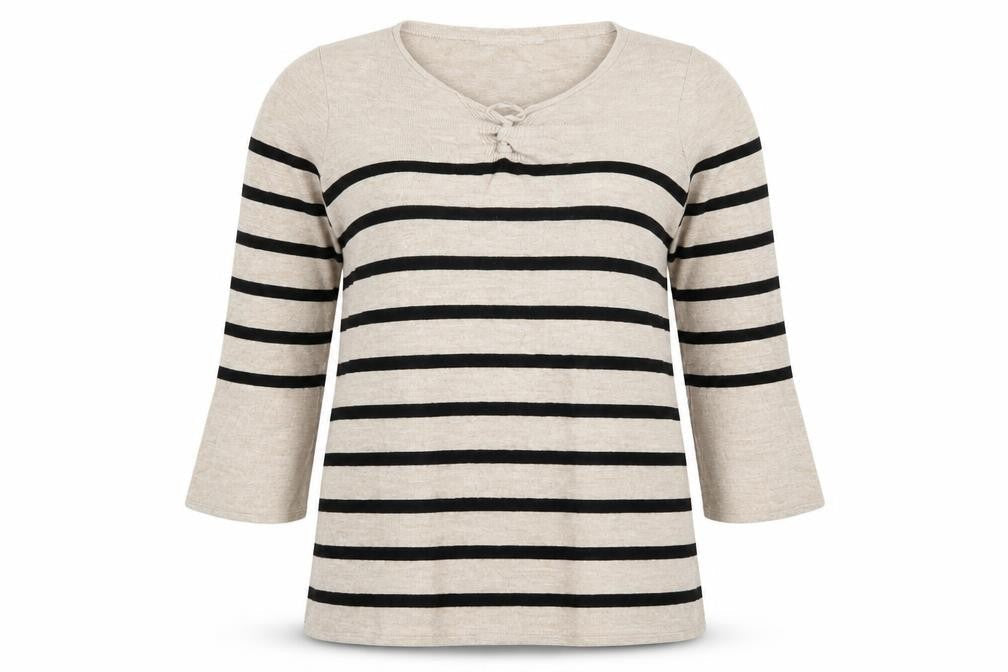 George Womens Beige Striped Knit Pullover Jumper Size 14