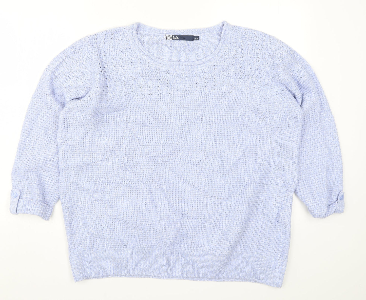 Isle Womens Blue  Knit Pullover Jumper Size 18
