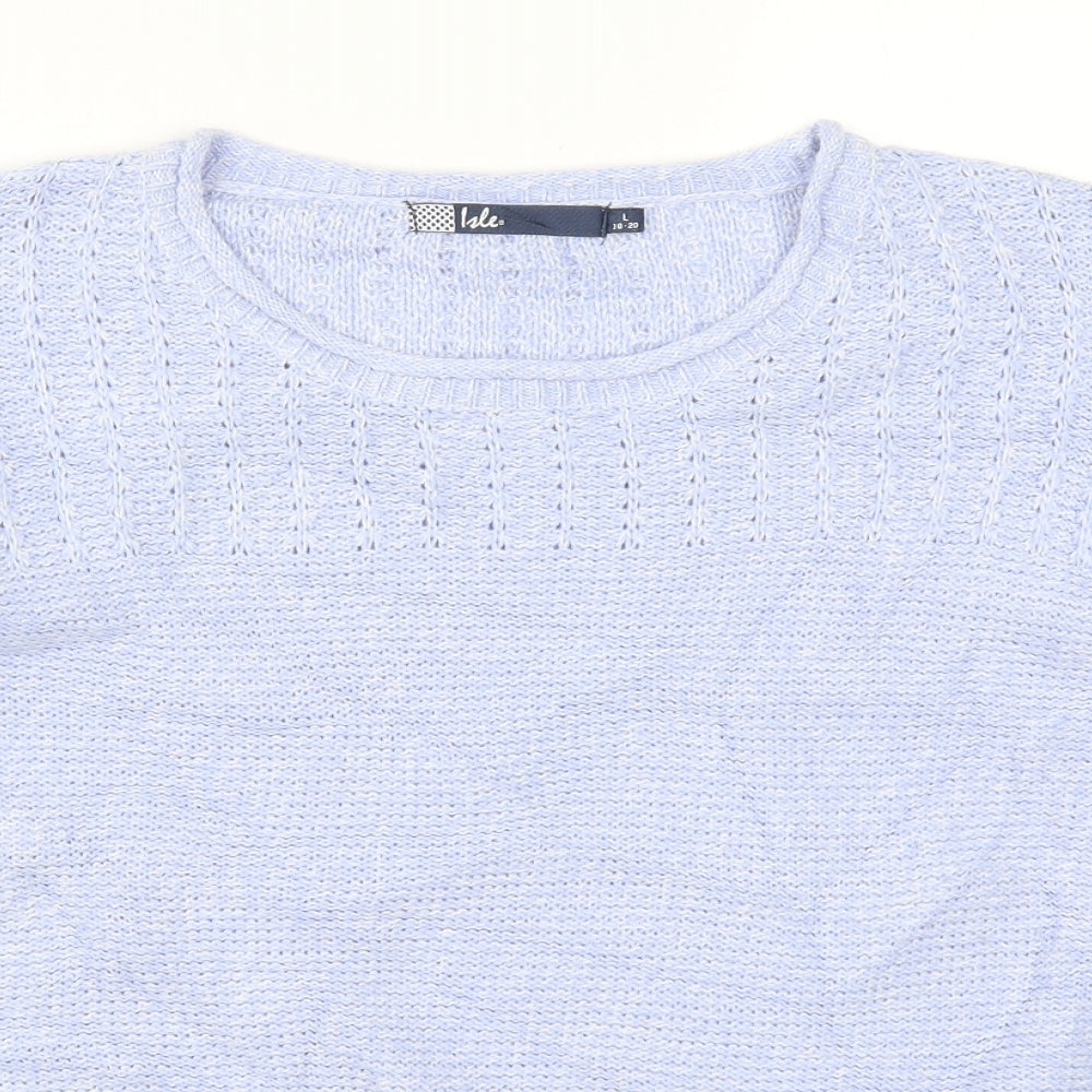 Isle Womens Blue  Knit Pullover Jumper Size 18