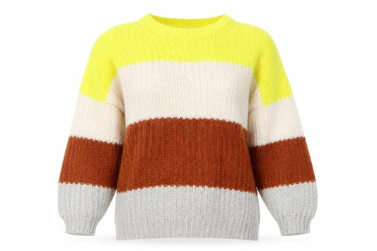 Tu Womens Yellow Striped Knit Pullover Jumper Size 12  - Beige