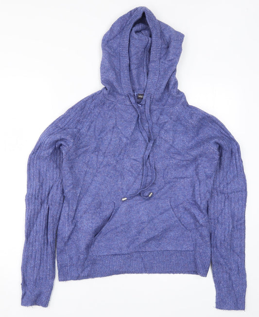Marks and Spencer Womens Blue  Knit Pullover Hoodie Size XS