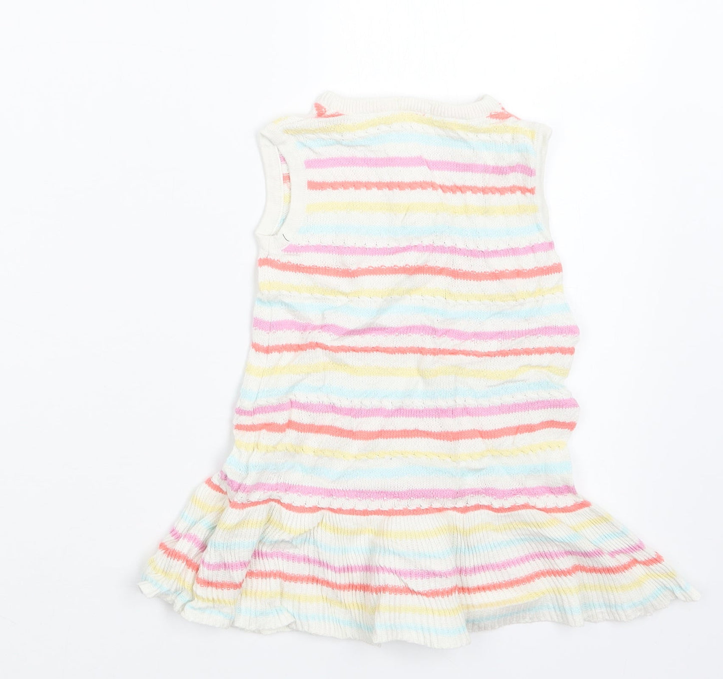 NEXT Girls Purple Striped Knit Jumper Dress  Size 9-12 Months