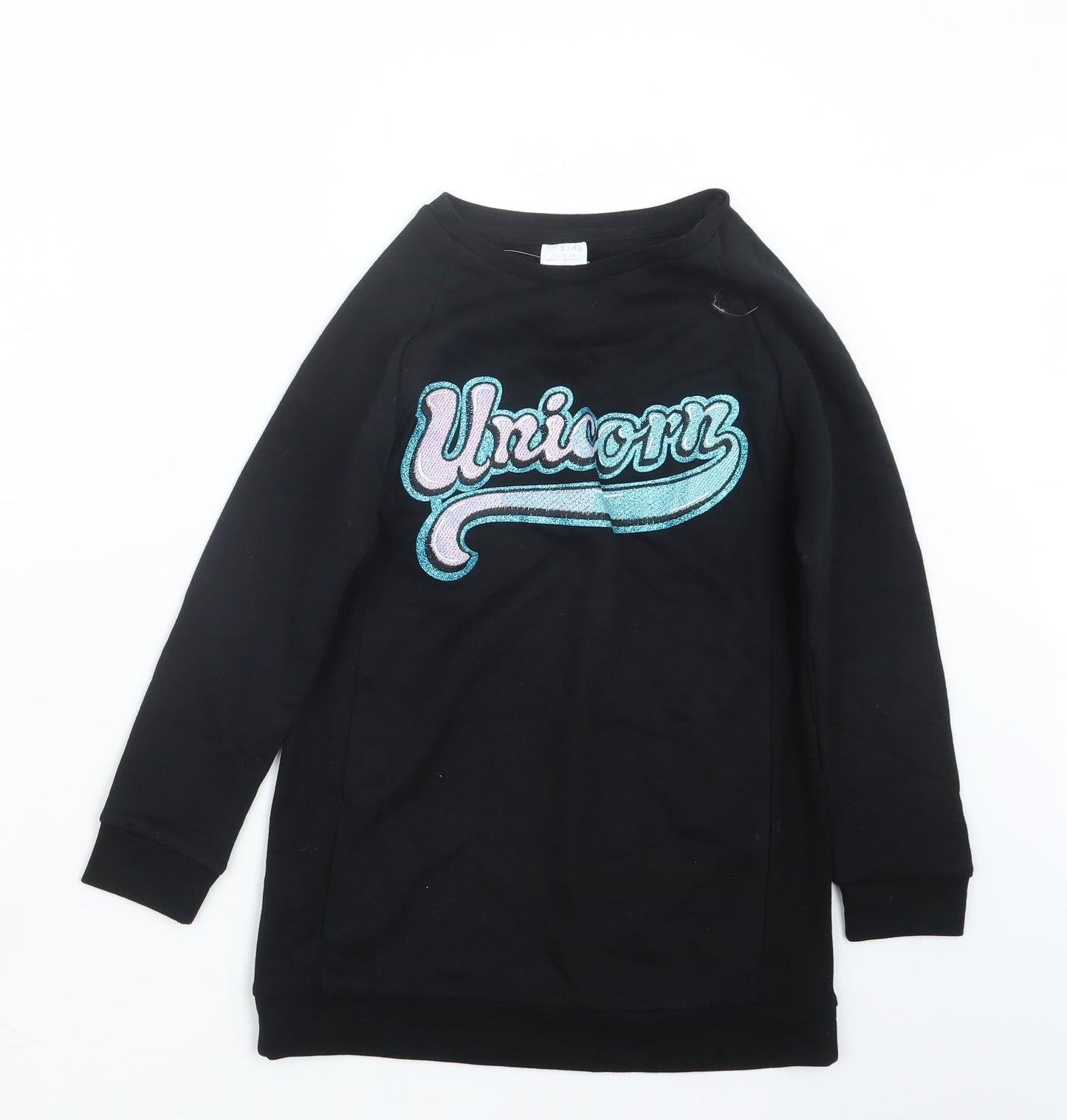 F&F Girls Black   Pullover Jumper Size 8-9 Years