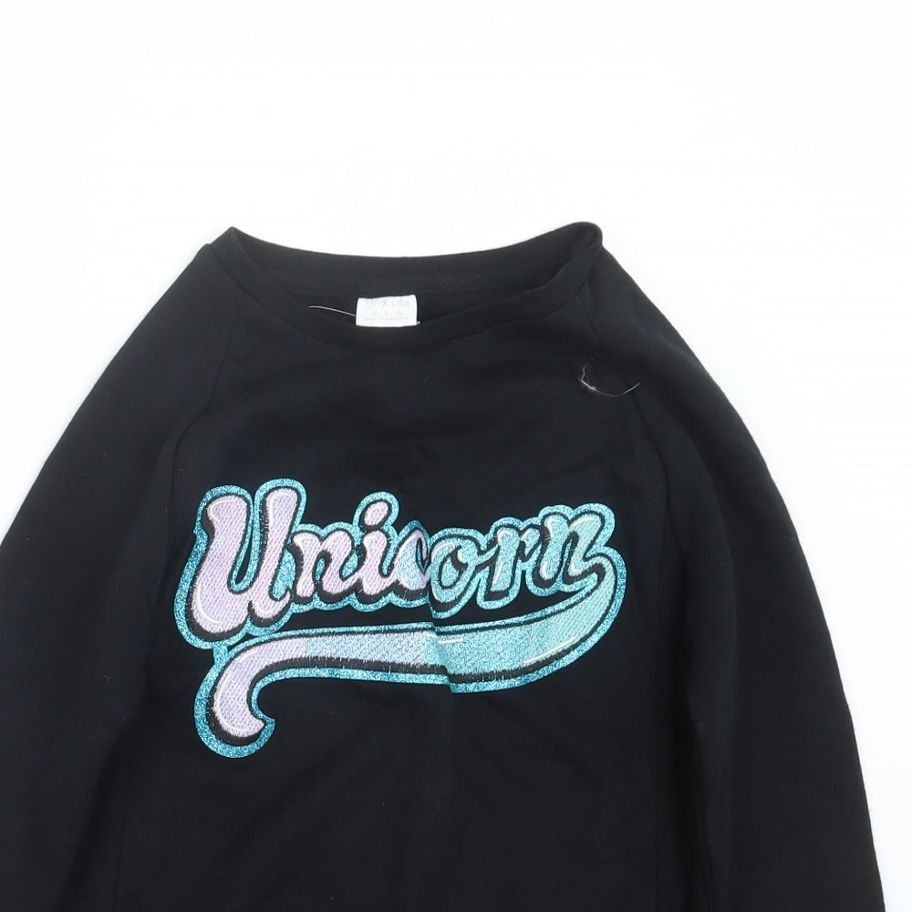 F&F Girls Black   Pullover Jumper Size 8-9 Years