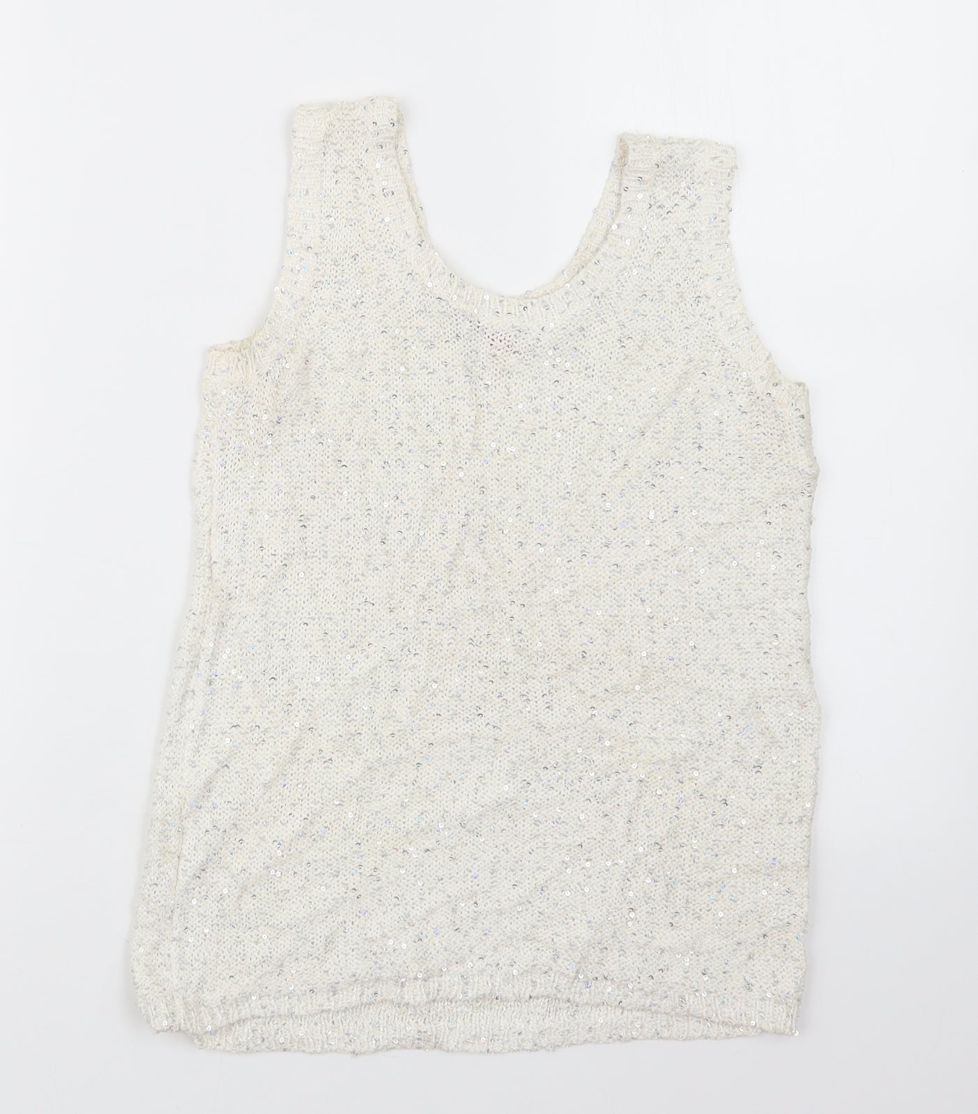 River Island Girls White  Knit Pullover Jumper Size 9-10 Years