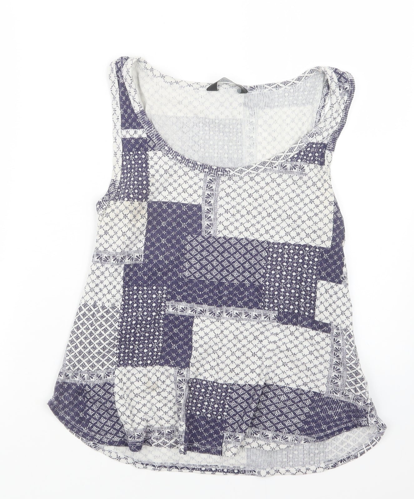 Dorothy Perkins Womens Blue Geometric  Basic Blouse Size 14