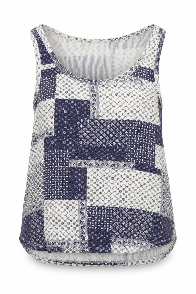 Dorothy Perkins Womens Blue Geometric  Basic Blouse Size 14