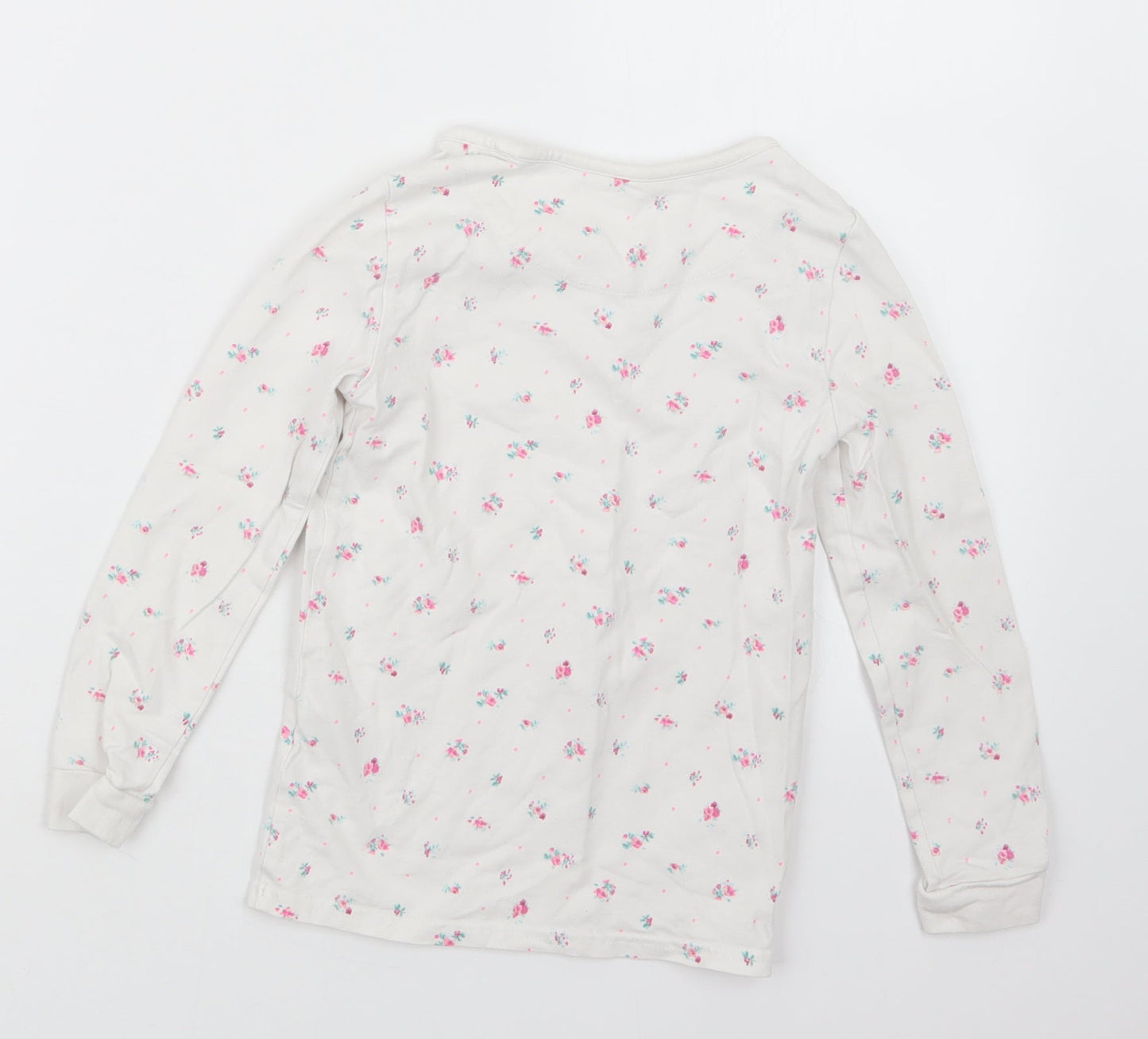 Marks and Spencer Girls White Floral  Top Pyjama Set Size 6-7 Years