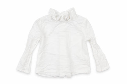 Front view of Tu girls’ white basic button-up, size 6-9, months