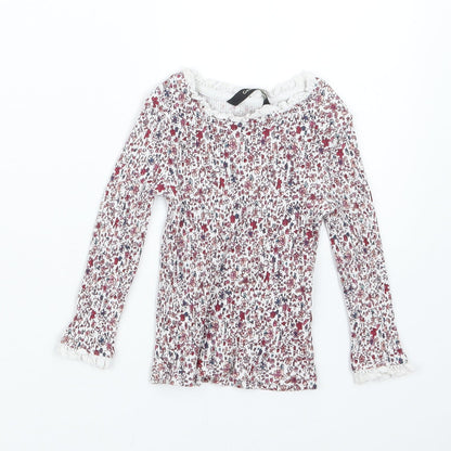 Additional front view of George Purple Floral Basic T-Shirt, size 12-18, Months