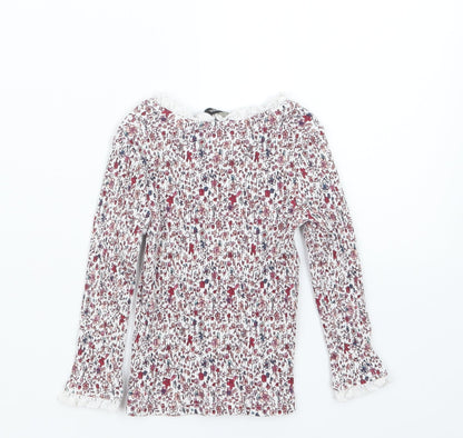 Back view of George Purple Floral Basic T-Shirt, size 12-18, Months