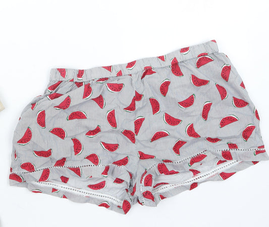 Preworn Womens Red Geometric  Hot Pants Shorts Size M