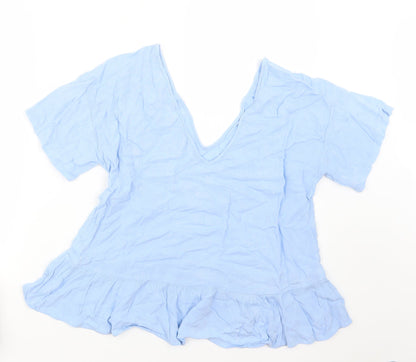 Back view of ASOS women’s blue basic blouse, size UK 10