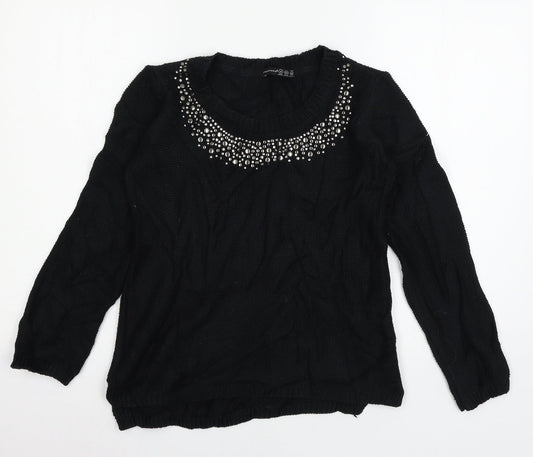 Atmosphere Womens Black  Knit Pullover Jumper Size 6