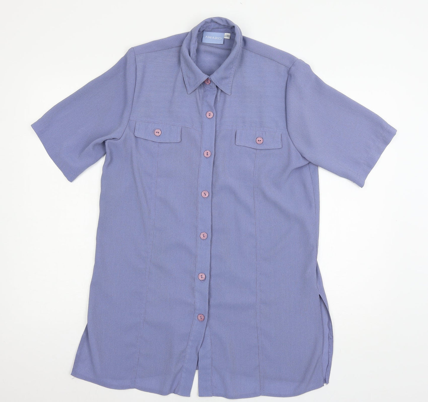 Award Womens Blue   Basic Button-Up Size 12