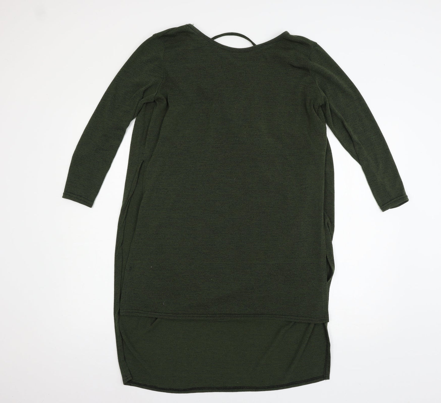 Missi Womens Green  Knit Basic T-Shirt Size 14  - low back
