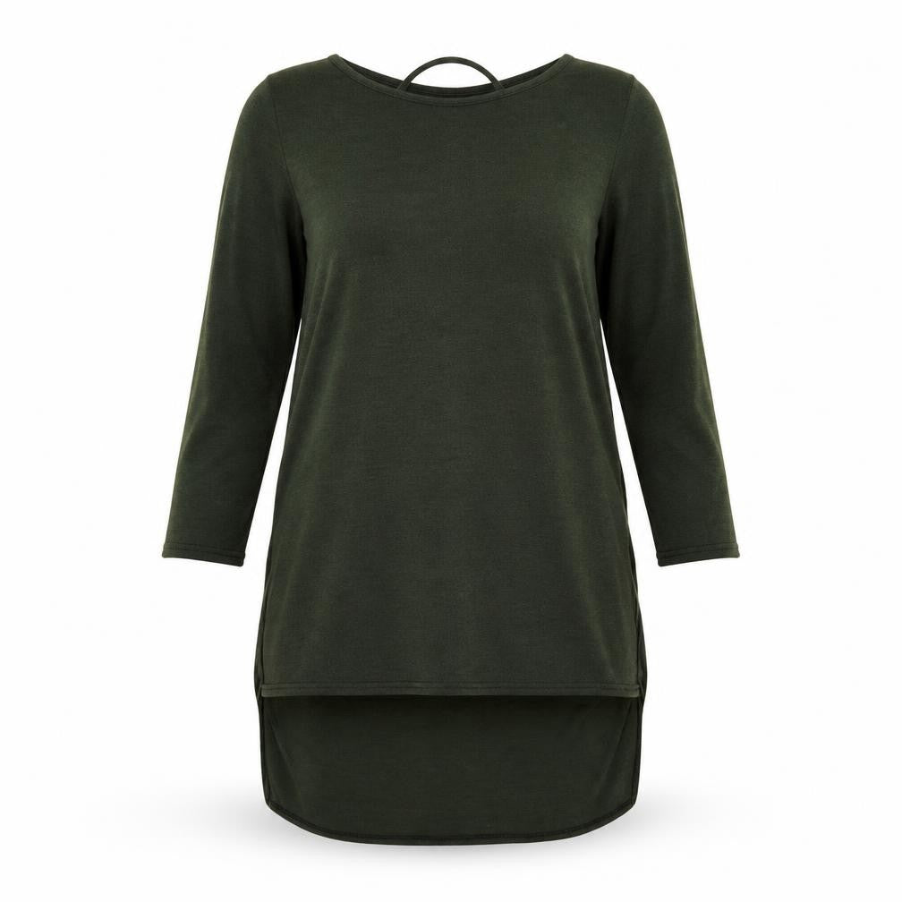 Missi Womens Green  Knit Basic T-Shirt Size 14  - low back